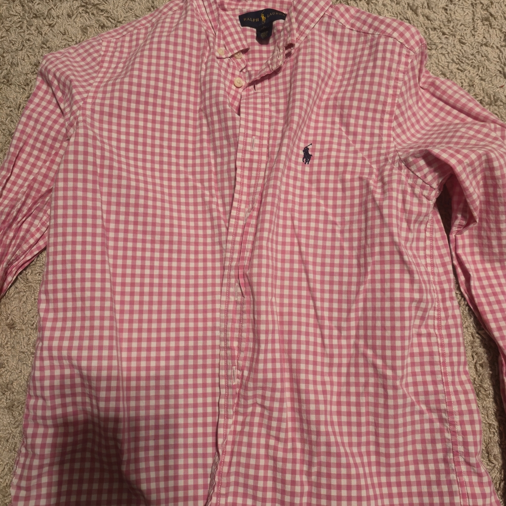 Polo by Ralph Lauren Kids Pink Checkered Button Down Shirt